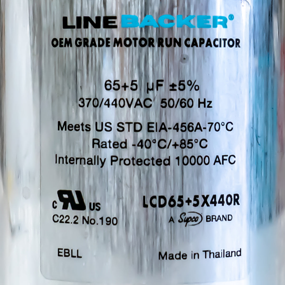 Supco Capacitor Round Dual Run 65 + 5 uf mfd 370/440 Volts for HVAC Motors