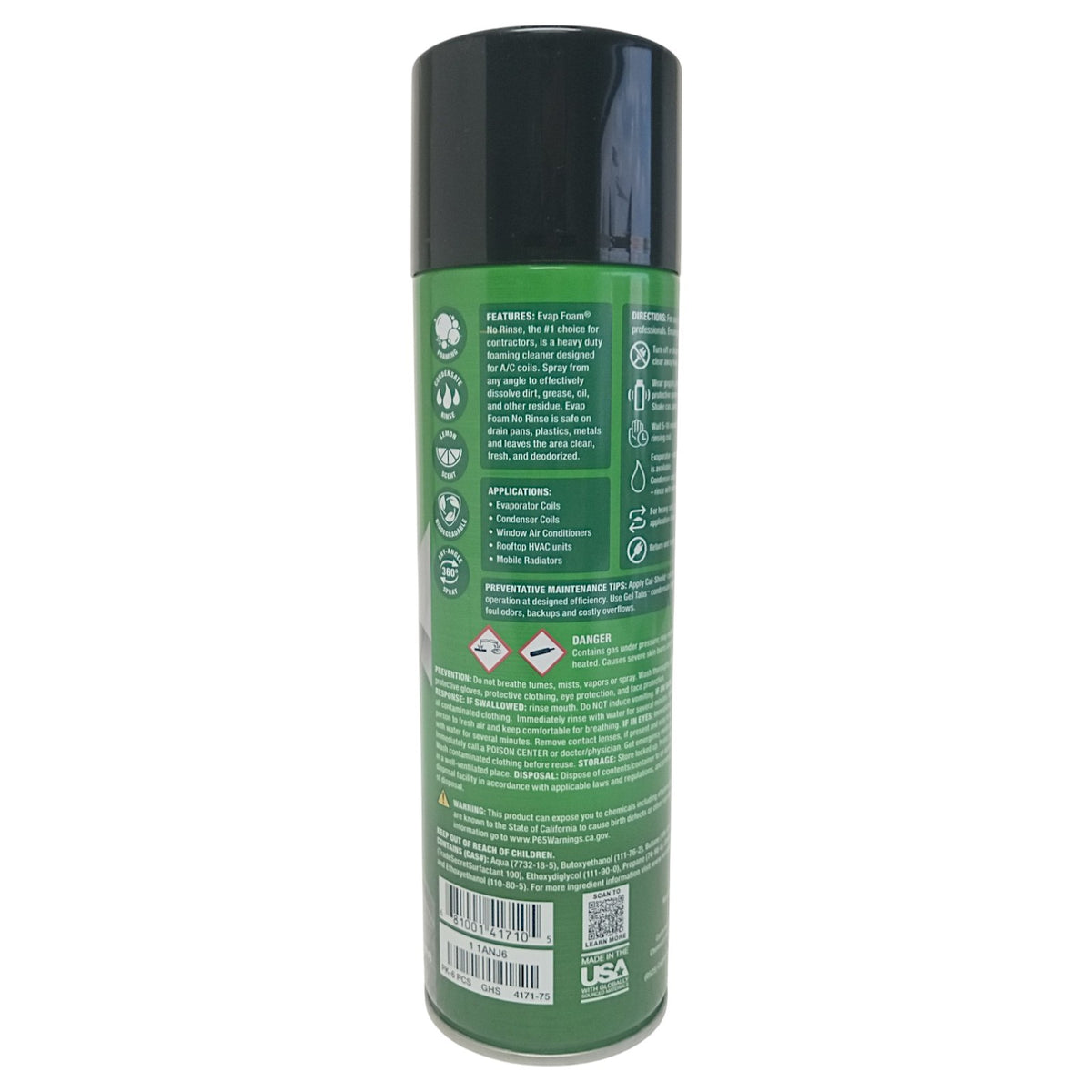 Nu-Calgon 4171-75 Evap Foam No Rinse Evaporator Coil Cleaner 18 OZ