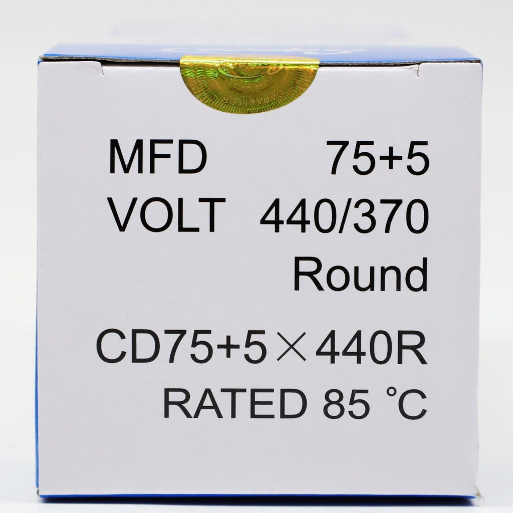 Supco CD75+5X440R HVAC Motor Round Dual Run Capacitor 75 + 5 MFD 440 Volts
