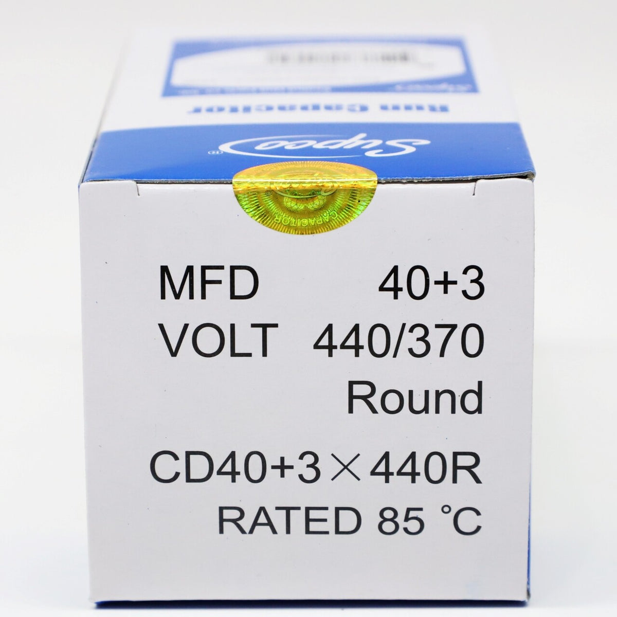 Supco CD40+3X440R HVAC Motor Round Dual Run Capacitor 40 + 3 MFD 440 Volts