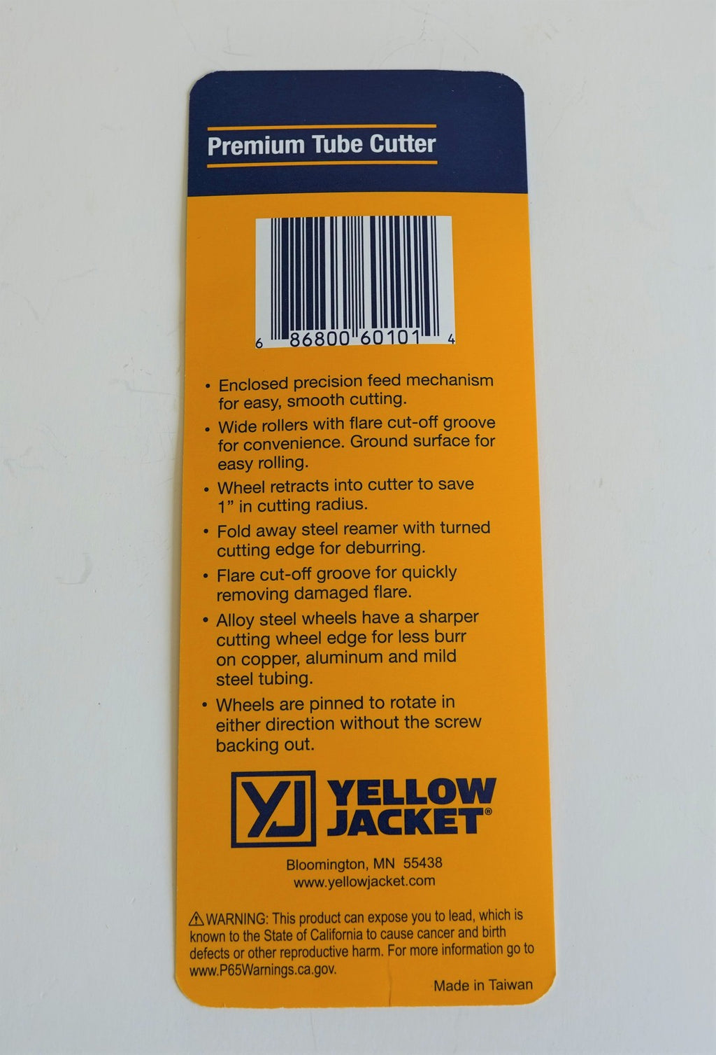 Yellow Jacket 60101 Premium Tube Cutter 1/8" - 1-1/8"