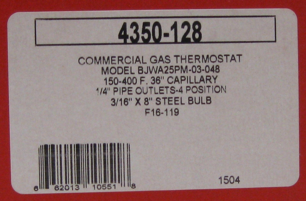 4350-128 Robertshaw Commercial Gas Oven Thermostat for BJWA 46-1211 3200093 2008