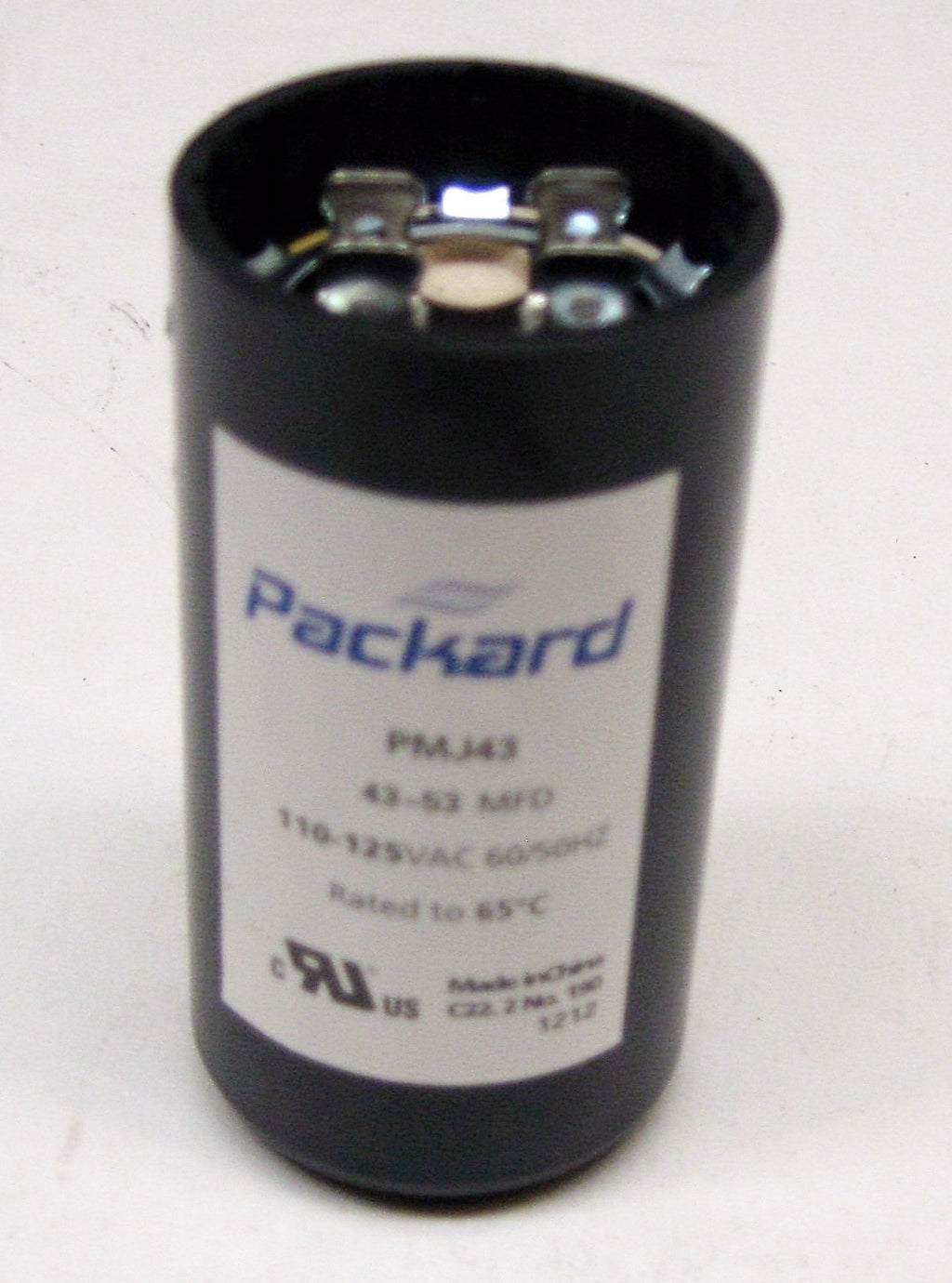 Packard PMJ43 Motor Start Capacitor. 43-53 MFD UF / 110-125 VAC