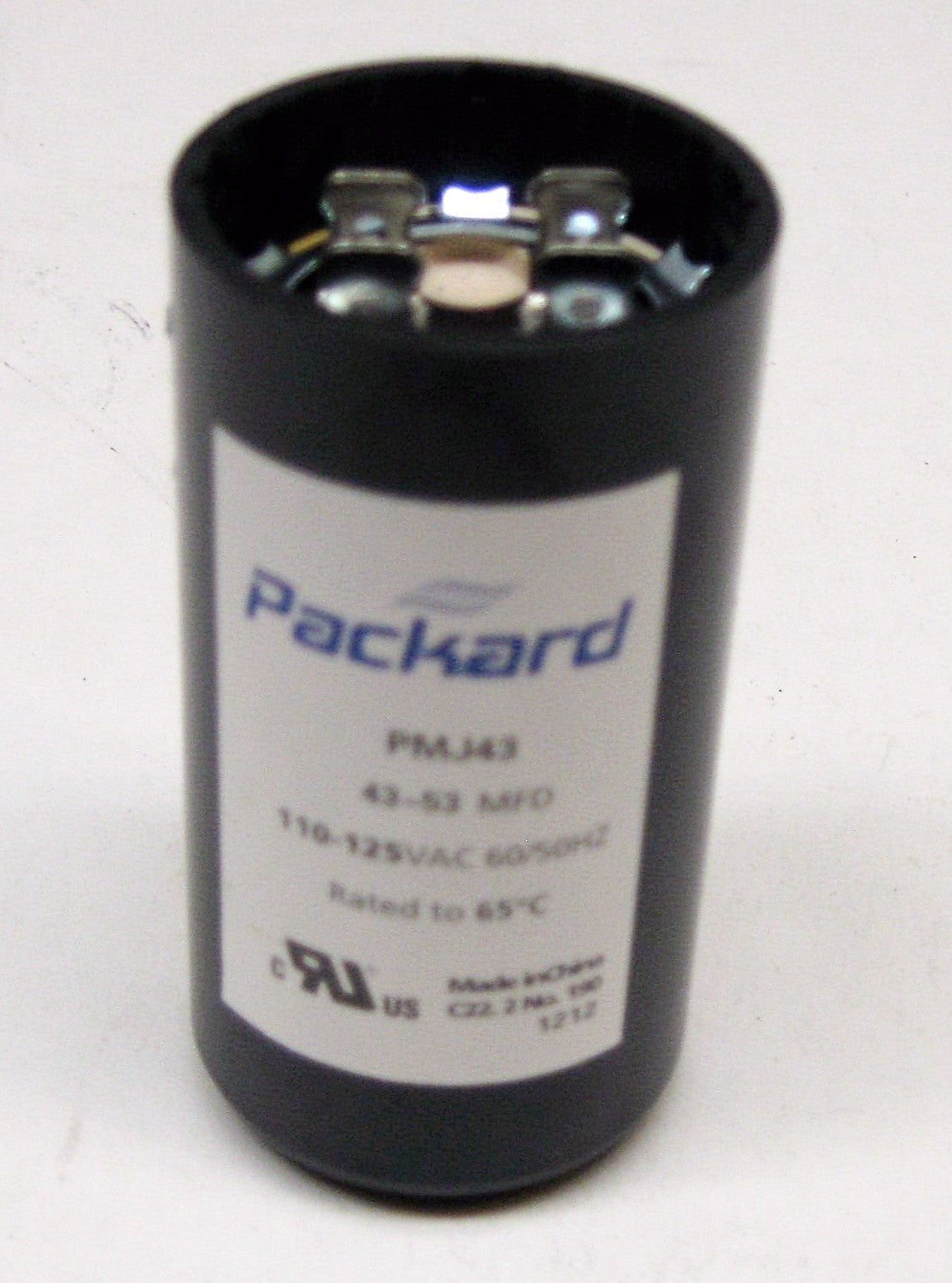 Packard PMJ43 Motor Start Capacitor. 43-53 MFD UF / 110-125 VAC