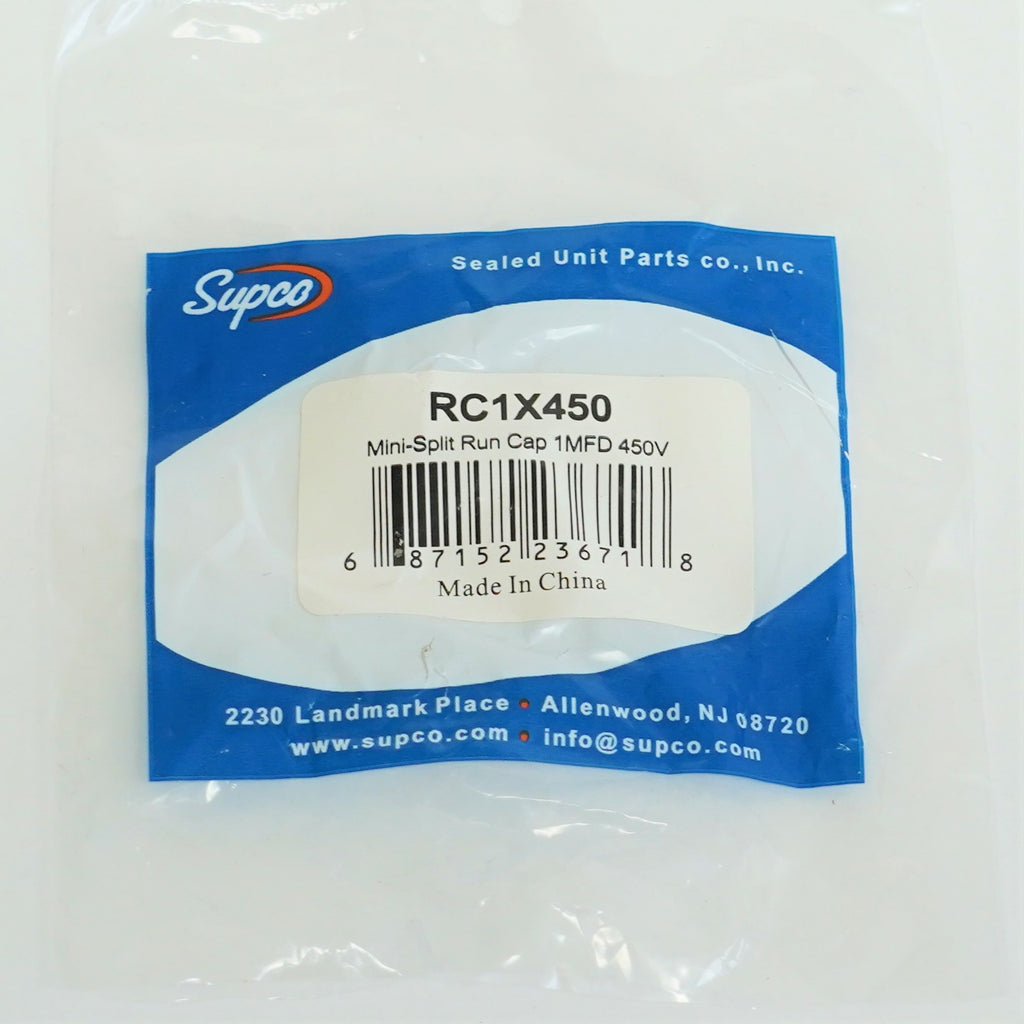 Supco RC1X450 Run Capacitor 1 MFD 450 Volts Mini-Split AC Air Conditioner