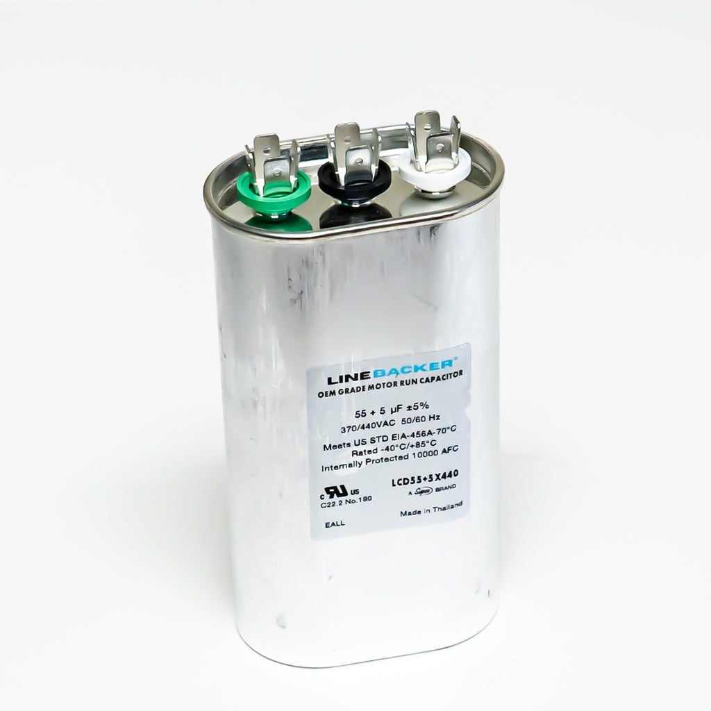 Supco Capacitor Oval Dual Run 55 + 5 uf mfd 370/440 Volts for HVAC Motors