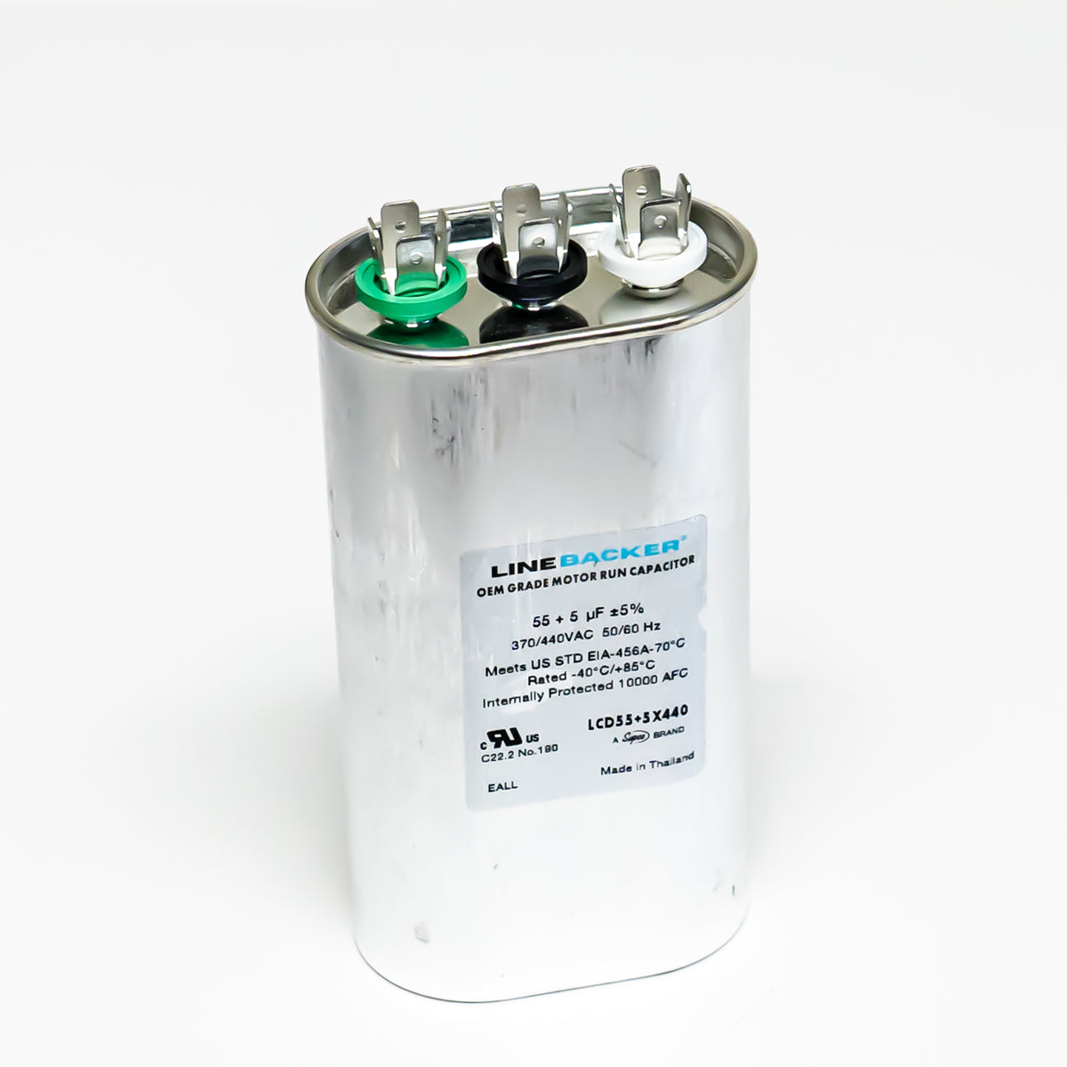 Supco Capacitor Oval Dual Run 55 + 5 uf mfd 370/440 Volts for HVAC Motors