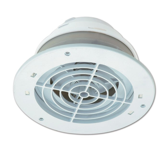 White SEVZW 4", 5", 6" Soffit Exhaust Vent for Bathroom and Kitchen Fan Venting