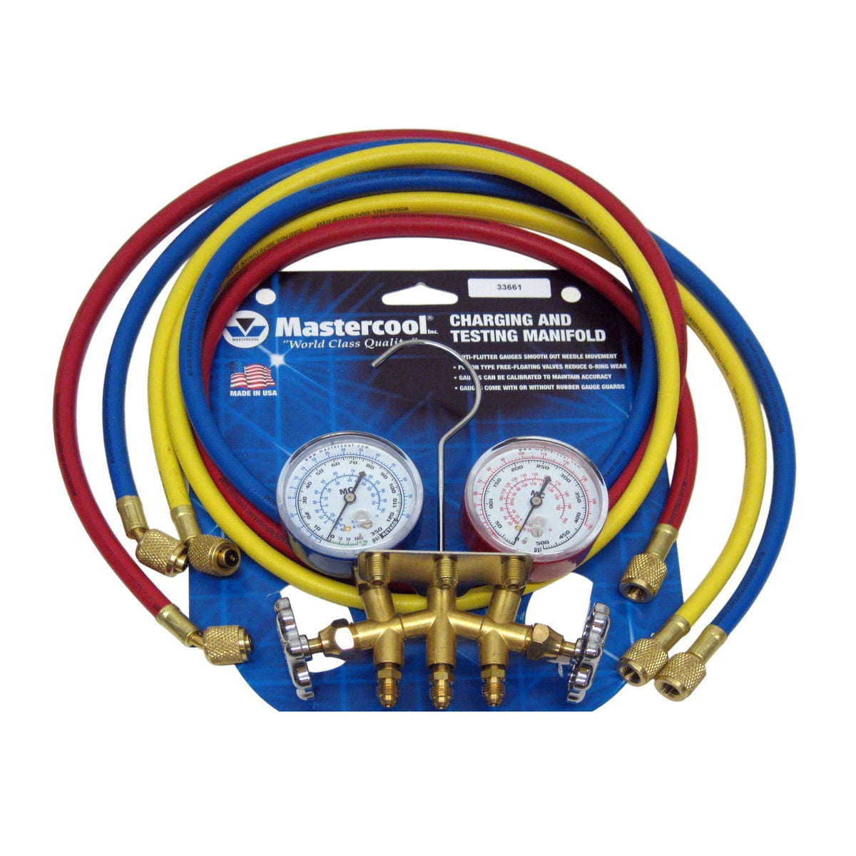 Mastercool 33661 HVAC Air Conditioning Refrigeration Manifold Gauges w 60"