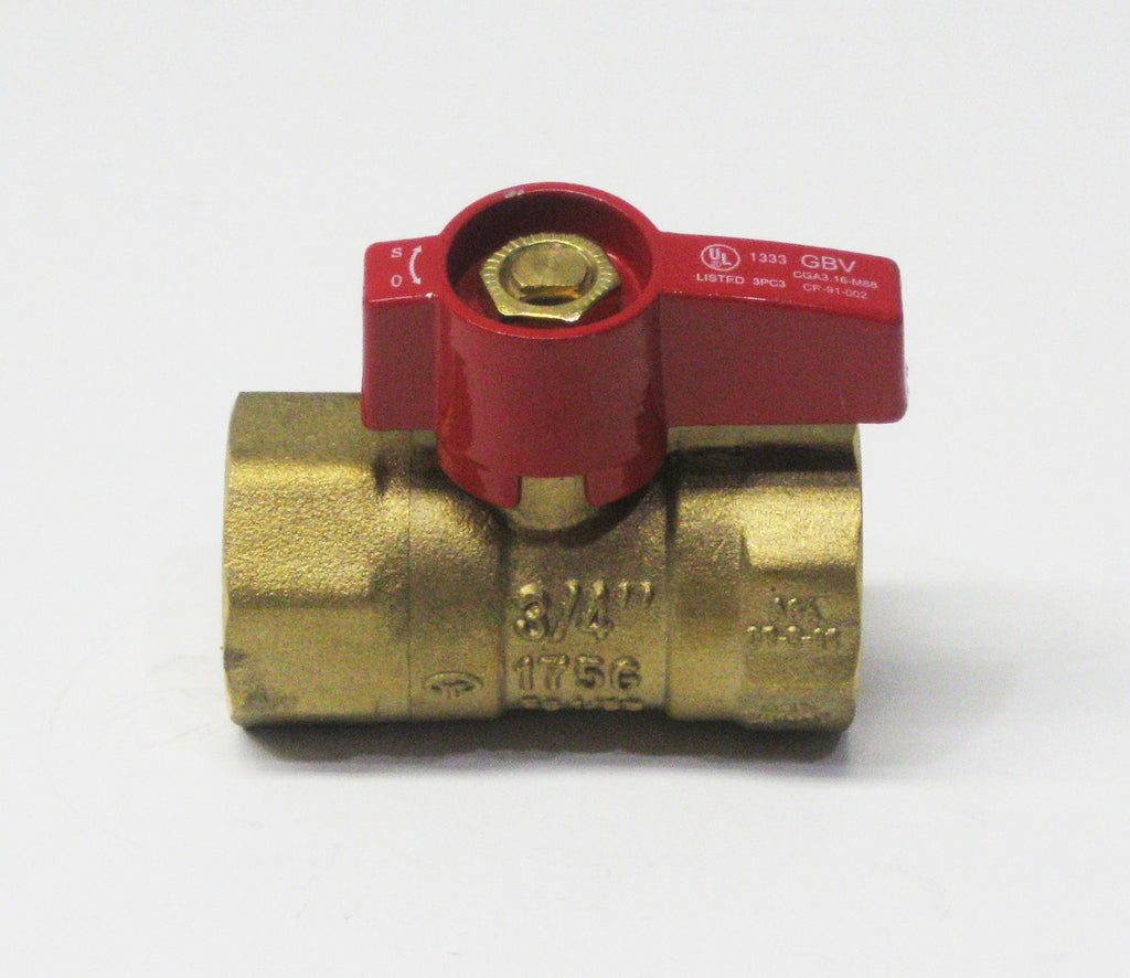 Brass Gas Cock Ball Valve 3/4" FIP Shut Off Valve
