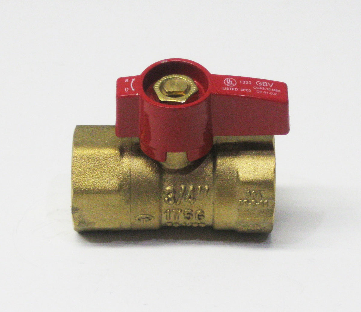 Brass Gas Cock Ball Valve 3/4" FIP Shut Off Valve