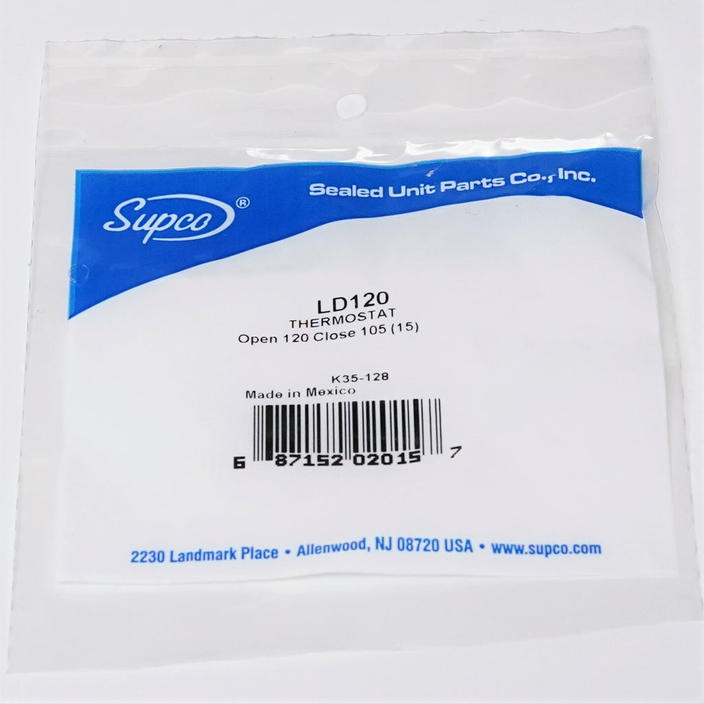 Supco LD120-15 Heater Limit Thermostat Thermodisc Open On Rise 3 Wire