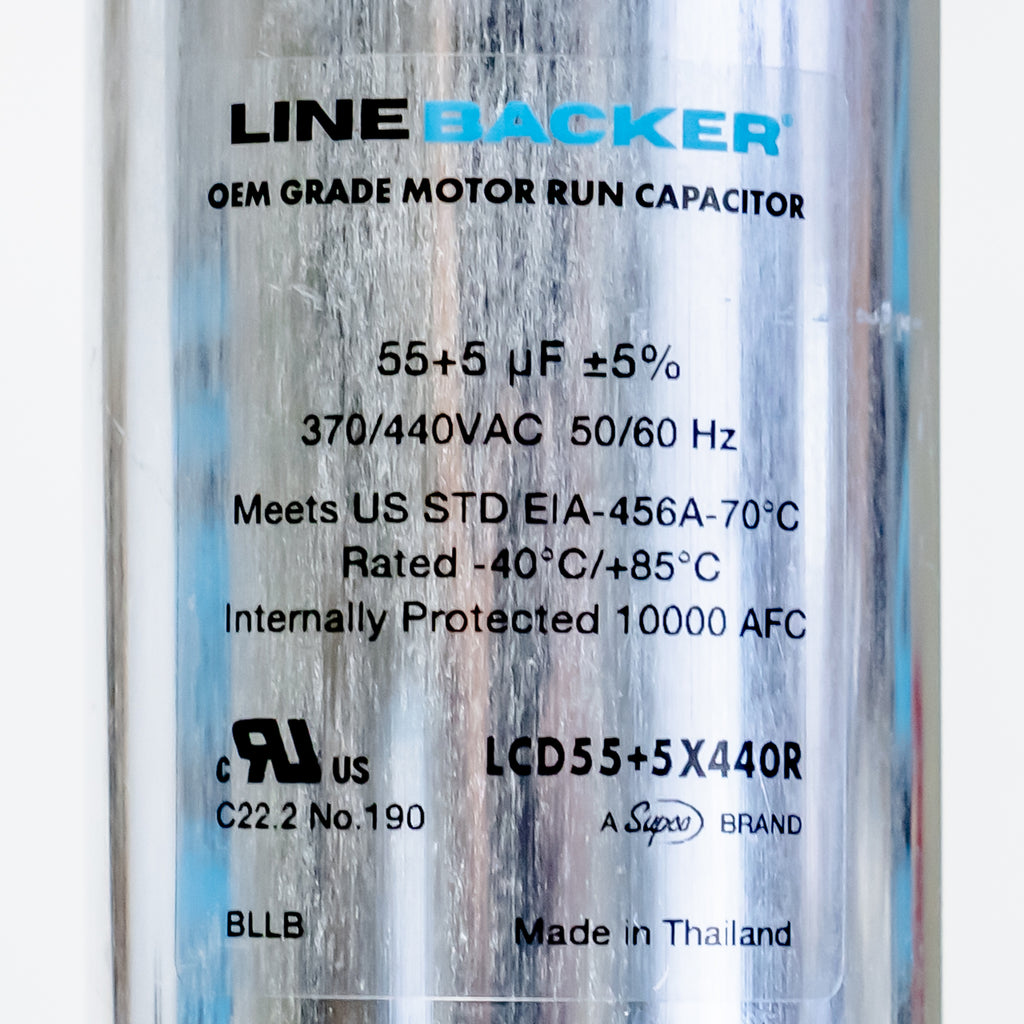 Supco Capacitor Round Dual Run 55 + 5 uf mfd 370/440 Volts for HVAC Motors
