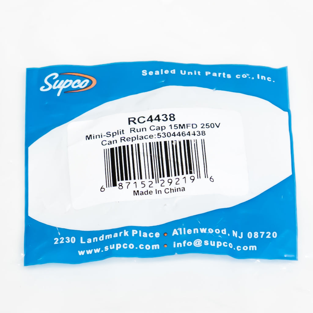 Supco RC4438 for Electrolux Frigidaire 5304464438 Refrigerator Run Capacitor 15