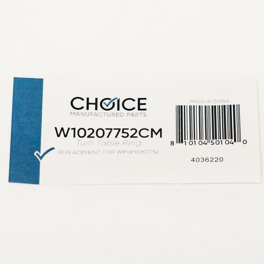 Choice Part W10207752 Support Ring for Whirlpool Microwave Glass Turn Table Tray