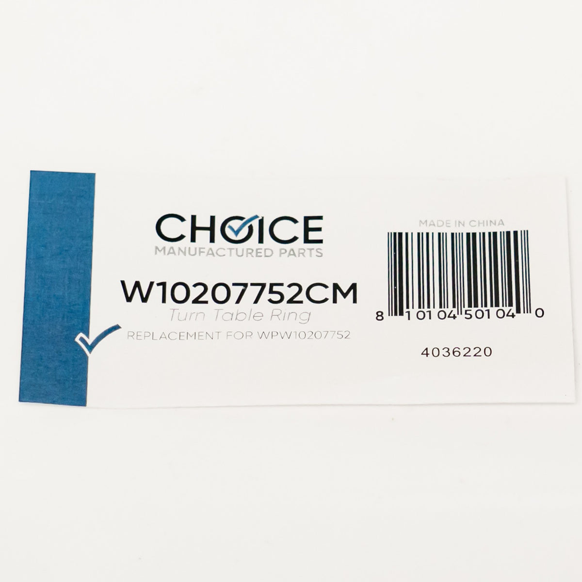 Choice Part W10207752 Support Ring for Whirlpool Microwave Glass Turn Table Tray