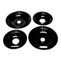 Range Stove Black Drip Pan Set 4 Pack for Whirlpool W10288051 2 Large 2 Small
