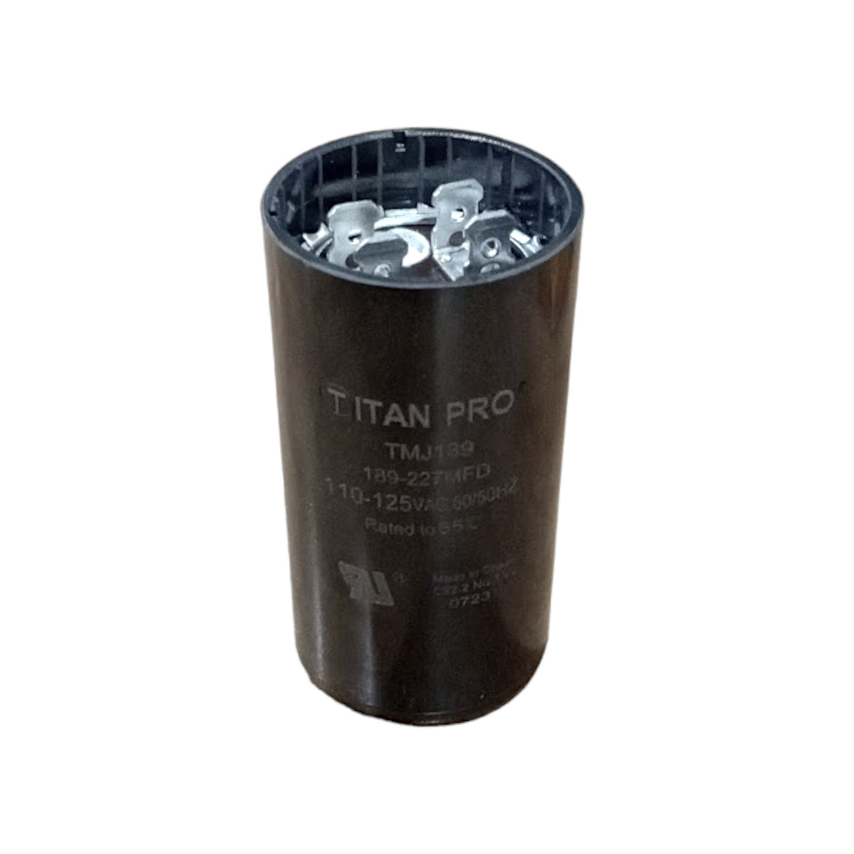 Titan Pro TMJ189 Motor Start Capacitor 189-227 MFD UF / 110-125 VAC