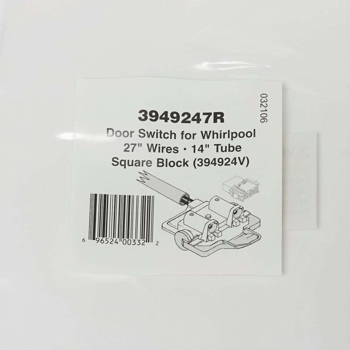 Washing Machine Lid Switch for Whirlpool 3949247V AP5983746 PS11722098