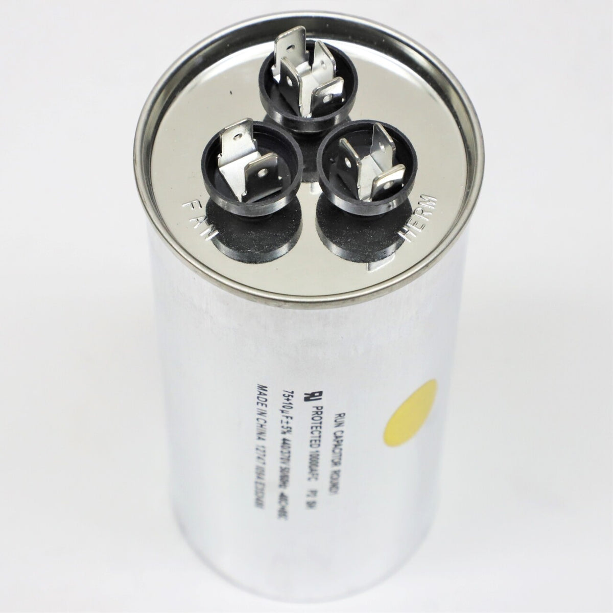 Supco CD75+10X440R HVAC Motor Round Dual Run Capacitor 75 + 10 MFD 440 Volts