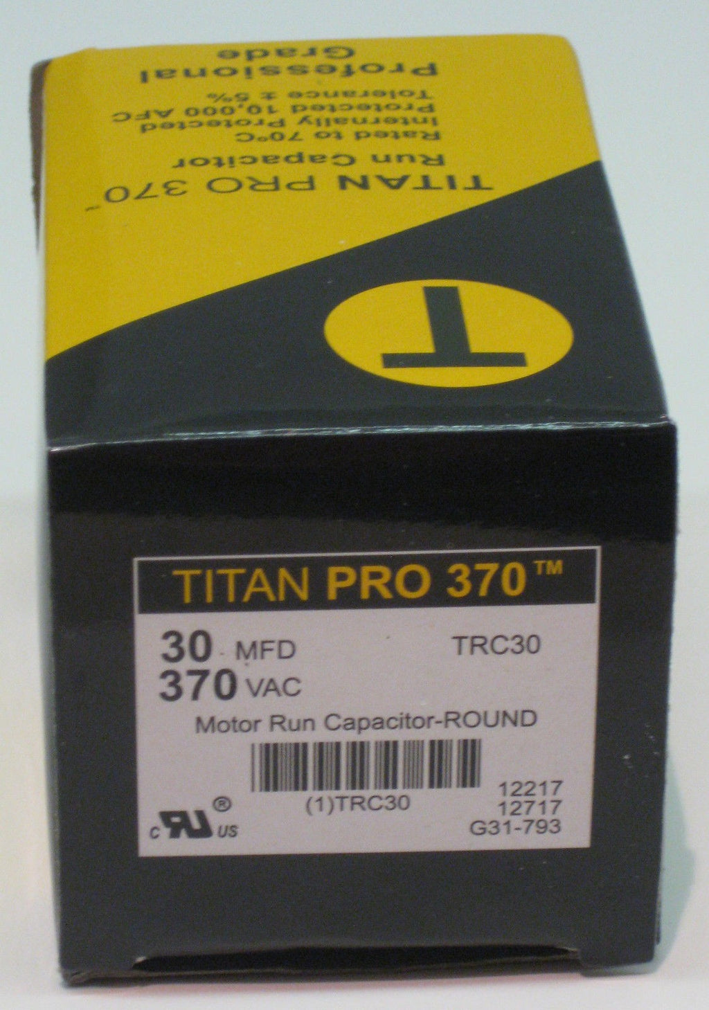 TitanPro TRC30 HVAC Round Motor Run Capacitor 30 MFD/UF 370 Volts