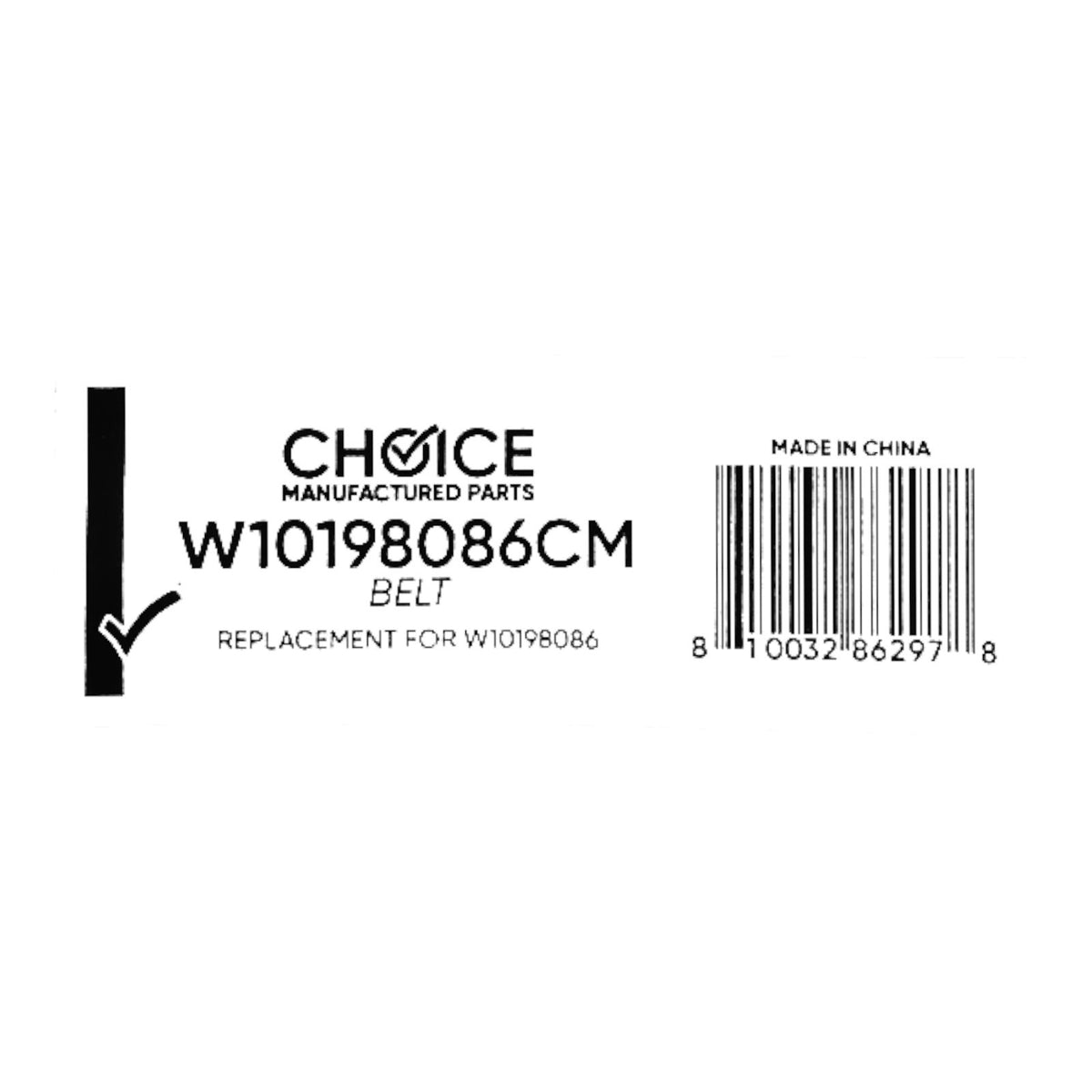 Choice W10198086 Clothes Dryer Belt for Whirlpool Maytag WPW10198086