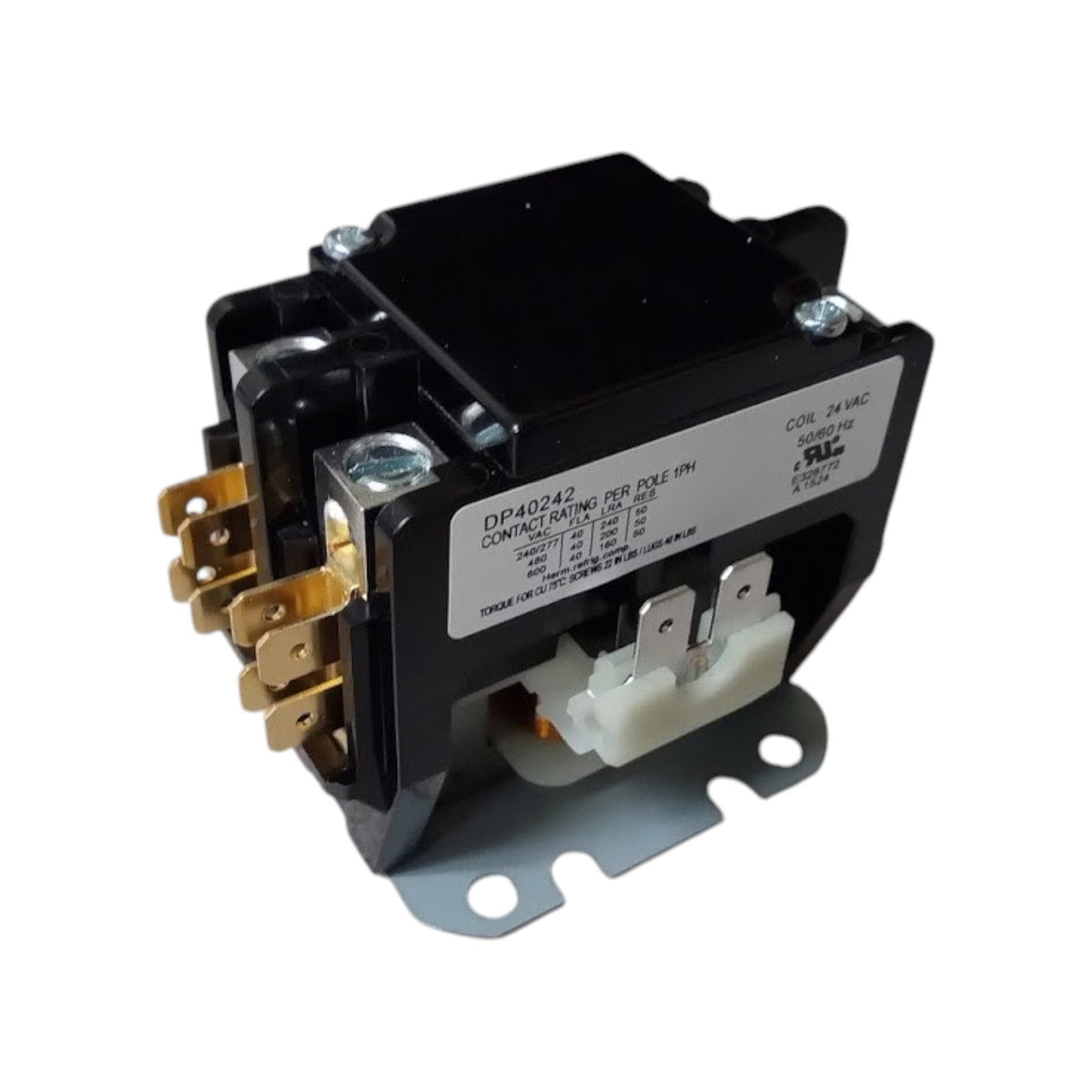 Supco DP40242 Contactor 40 FLA 50 RLA 24 Volts 2 Pole