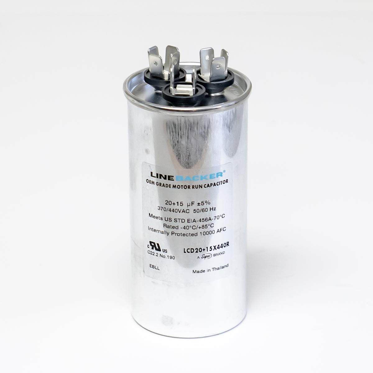 Supco Capacitor Round Dual Run 20 + 15 uf mfd 370/440 Volts for HVAC Motors