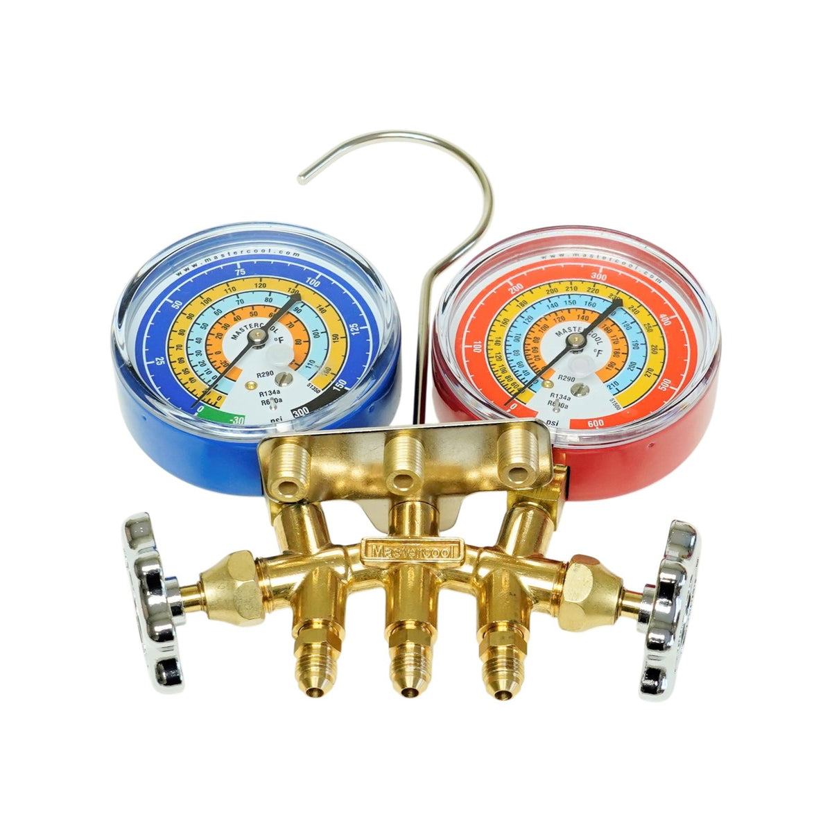 Brass Charging Manifold with 18" Hoses R600a R290 R134a HVAC Refrigeration