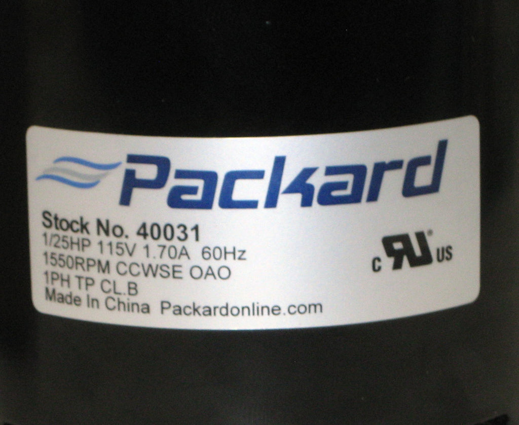 Packard Electric Fan Motor 40031 1/25 HP 1550 RPM 115 Volts (UE-31)