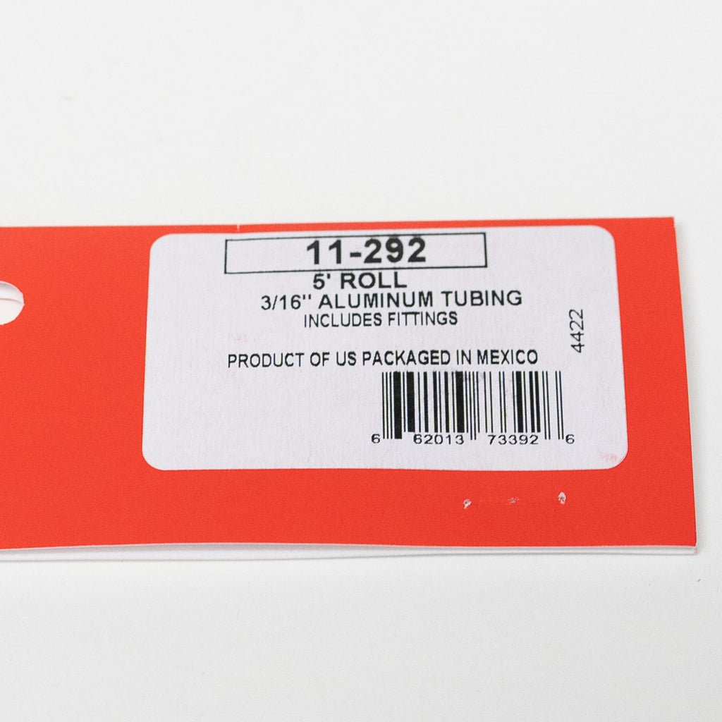 Robertshaw 11-292 Aluminum Tubing Roll 3/16" x 5' with Fittings