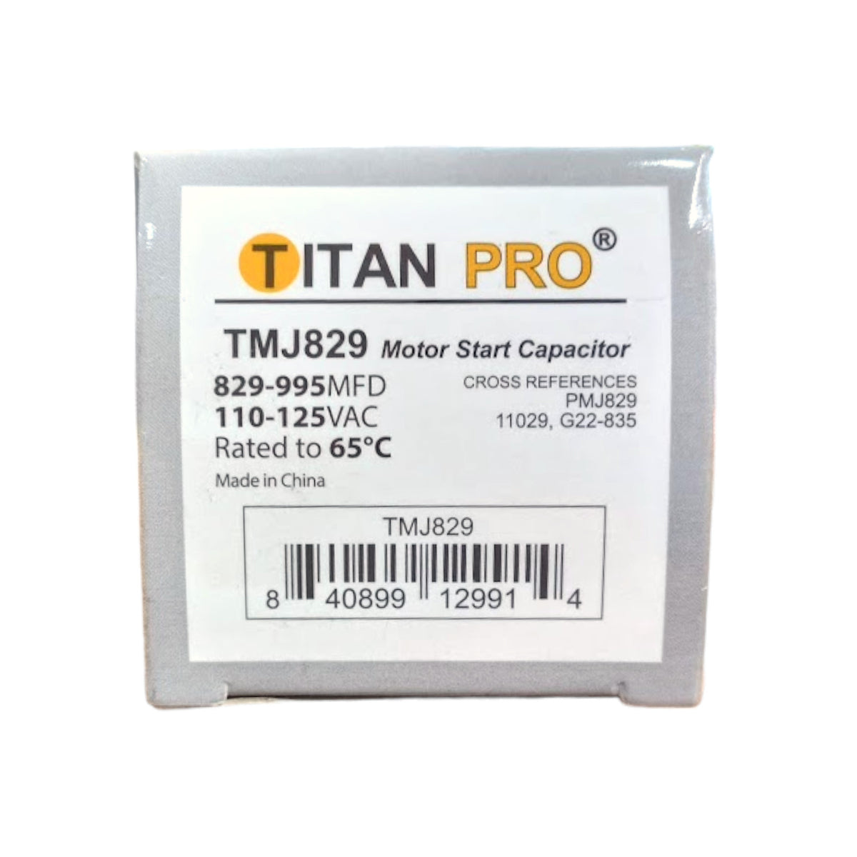 Titan Pro TMJ829 Motor Start Capacitor 829-995 MFD UF / 110-125 VAC
