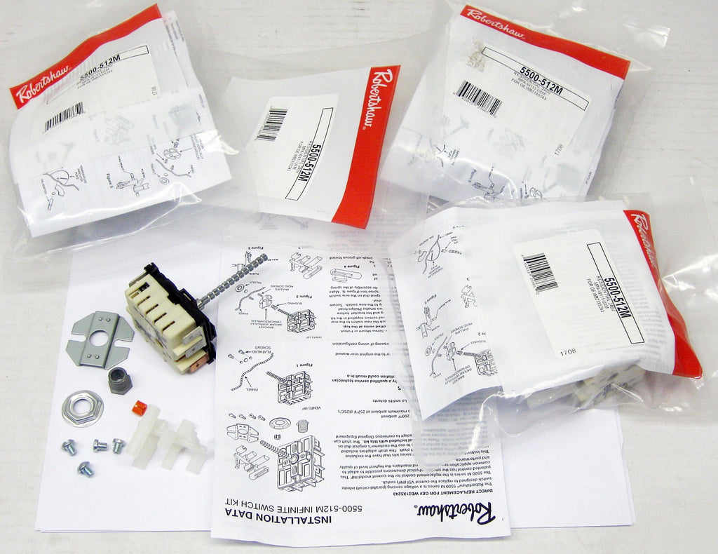 Range Burner Infinite Switch 4 PACK for GE WB21X5243 GE Electric