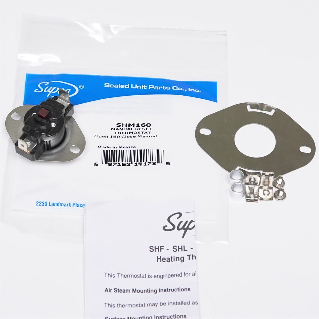 Supco SHM160 Heating Limit Thermostat Thermodisc Open at 160 Manual Close Reset