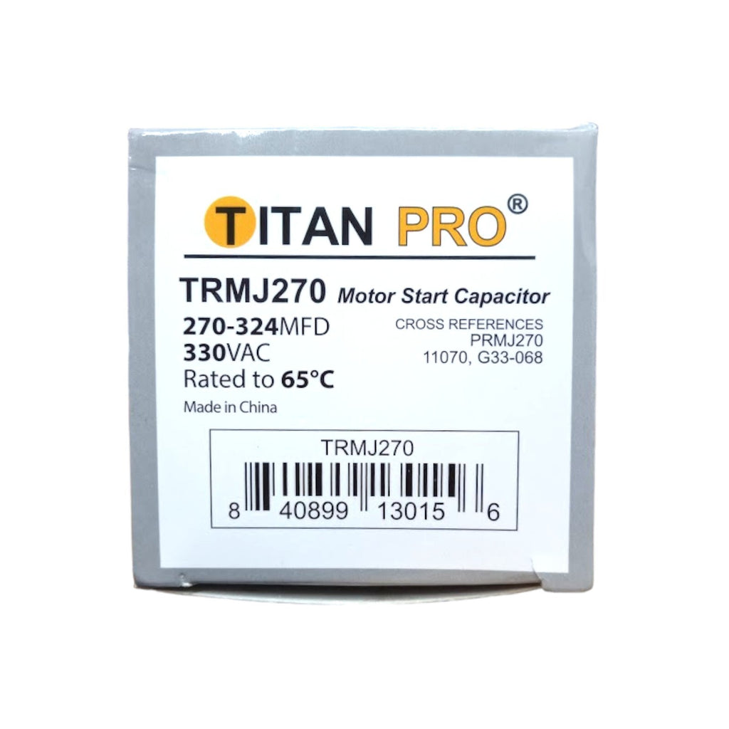 Titan Pro TRMJ270 Motor Start Capacitor. 270-324 MFD UF / 330 VAC