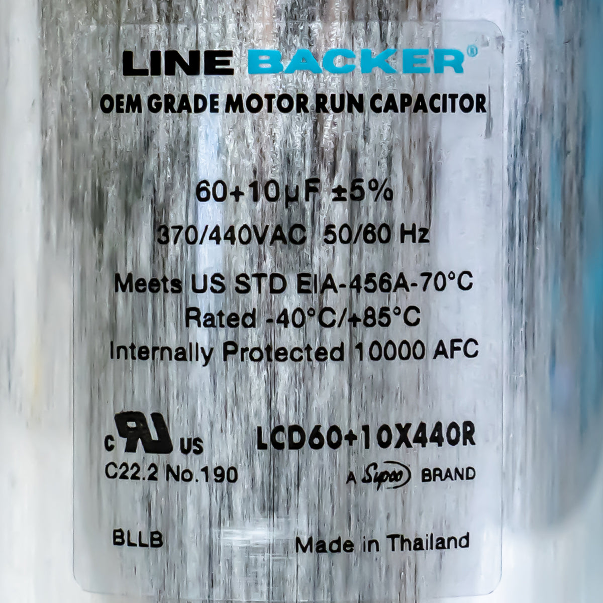 Supco Capacitor Round Dual Run 60 + 10 uf mfd 370/440 Volts for HVAC Motors