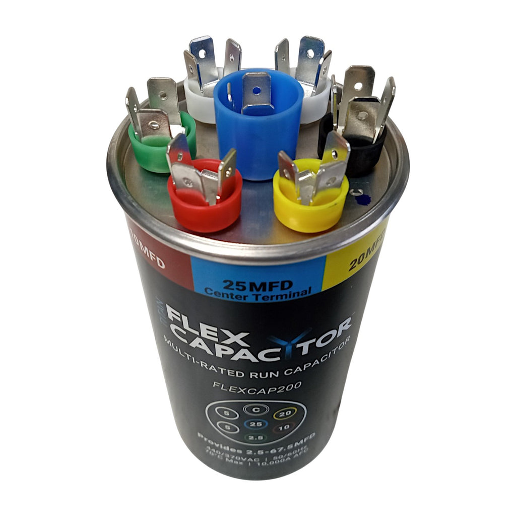 Titan Flex Multi-Rating Round Run Capacitor 2.5-67.5 MFD for HVAC