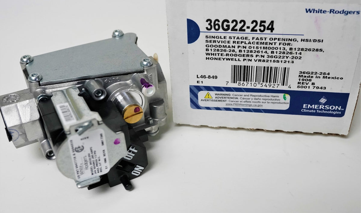 36G22-254 White-Rodgers Gas Heating Furnace Valve for Goodman 0151M00013