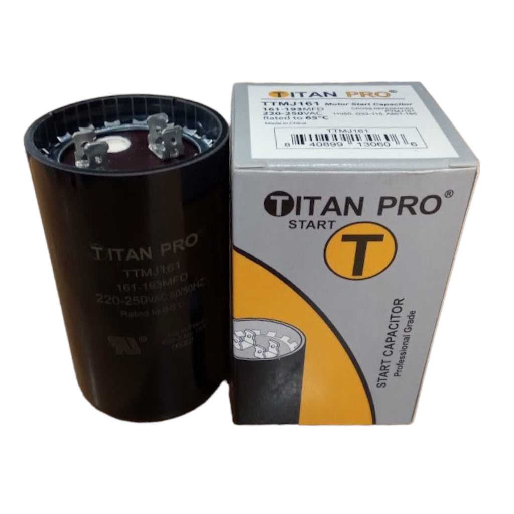 Titan Pro TTMJ161 Motor Start Capacitor 161-193 MFD UF / 220-250 VAC