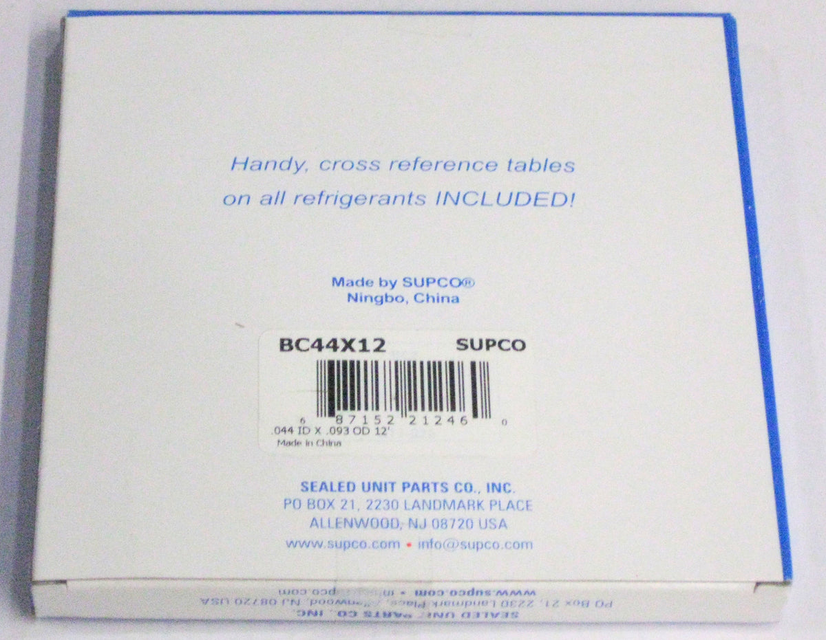 Supco BC46X12 Bullet Restricto Cap Tube Capillary Tubing .046 ID X 12 FT HVAC