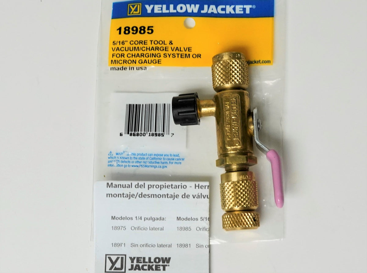 Yellow Jacket 18985 Ball Valve Core Removal Tool 5/16 Flare Access Fitting