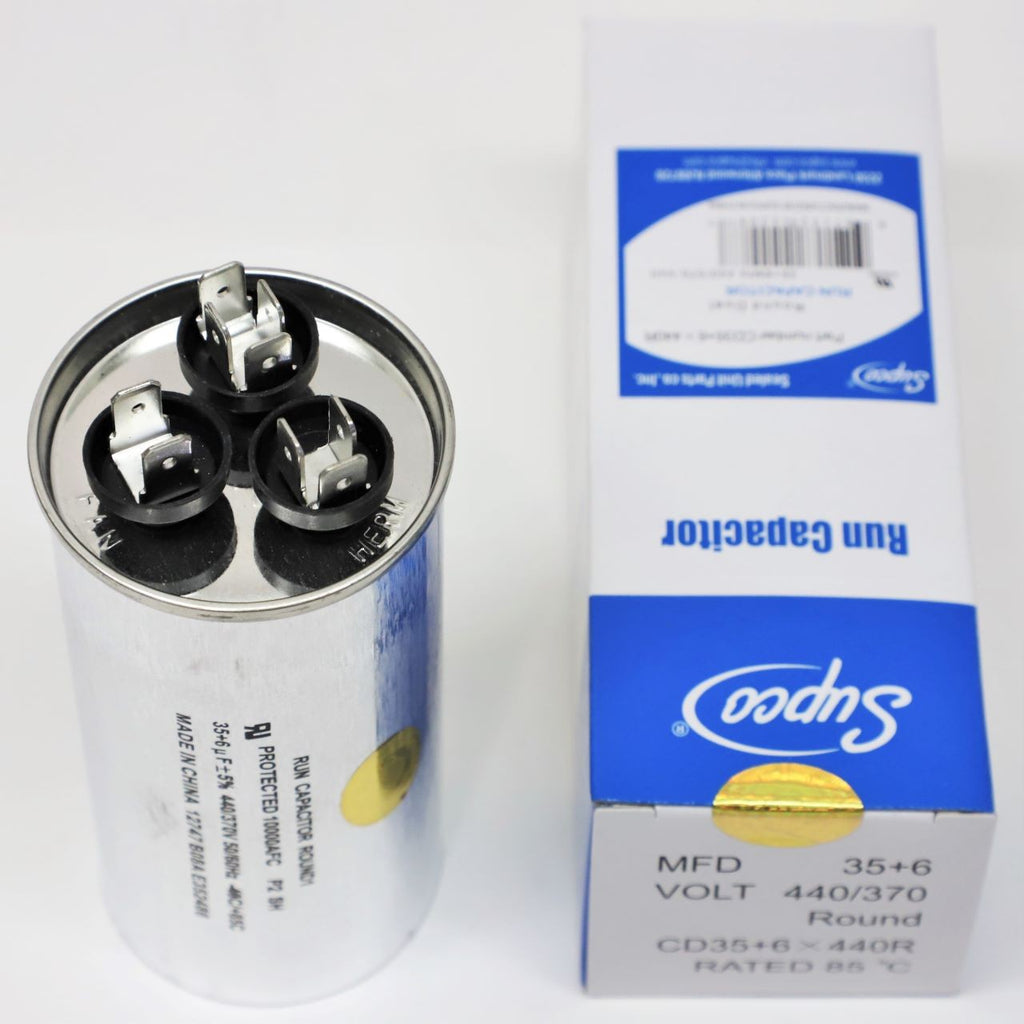 Supco CD35+6X440R HVAC Motor Round Dual Run Capacitor 35 + 6 MFD 440 Volts