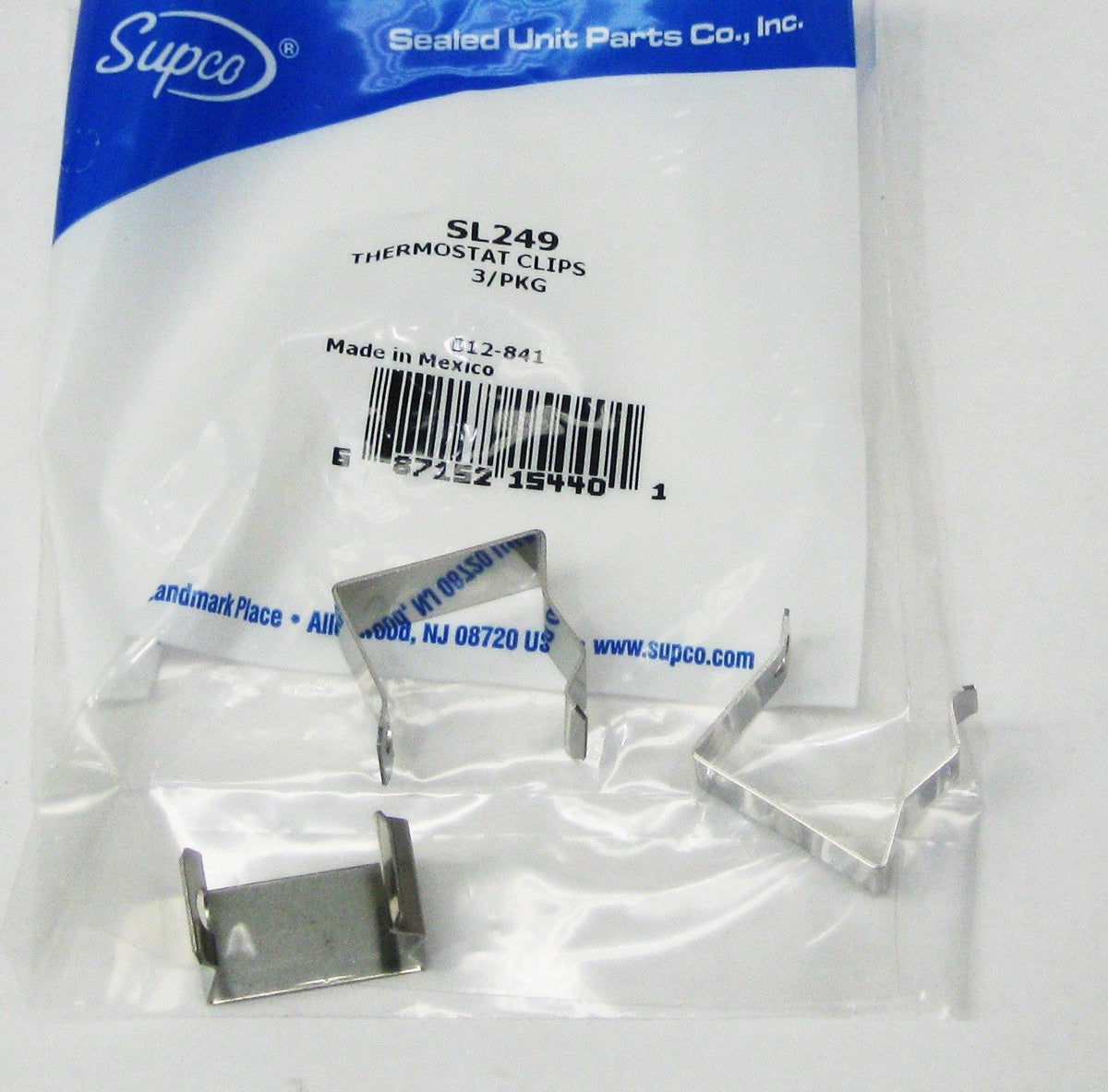 SL249 SUPCO Refrigerator Mounting Clips for Defrost Thermostats 3 per pack