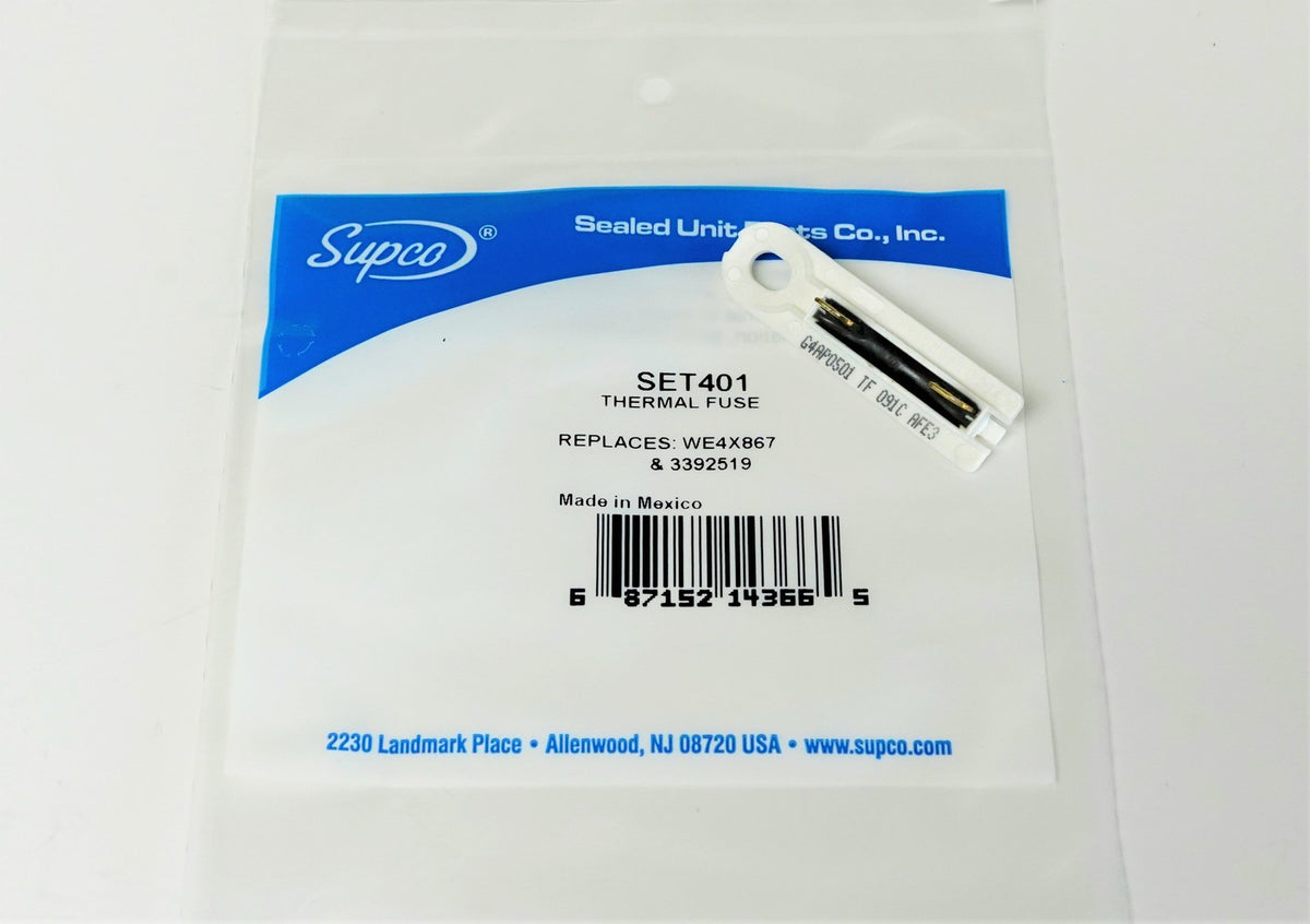 Dryer Thermal Blower Fuse Supco ET401 for 3392519 for Whirlpool Kenmore Roper
