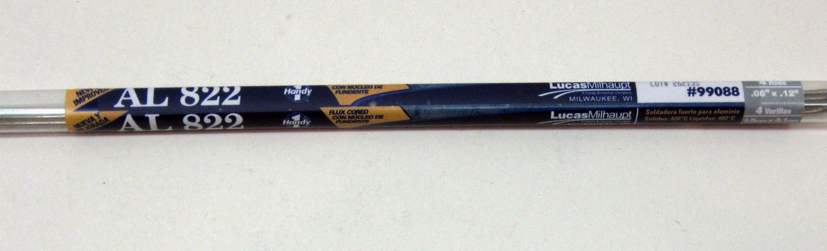 99088 Lucas Milhaupt Al 822 Flux Cored 4 Aluminum Solder Rods Brazing Alloy