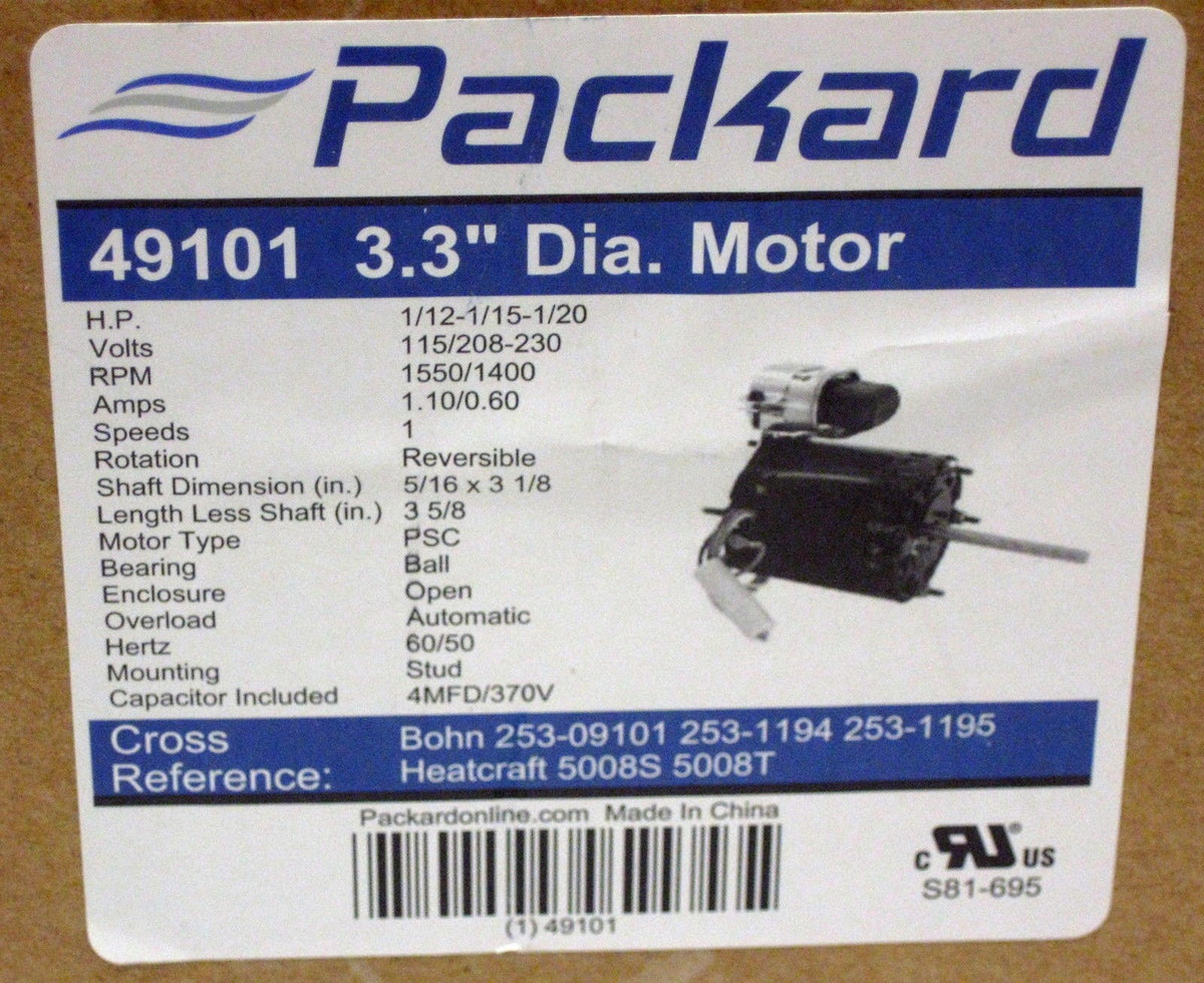 Packard Refrigeration Motor for Bohn Heatcraft 253-09101 7163-2113 7163-3371