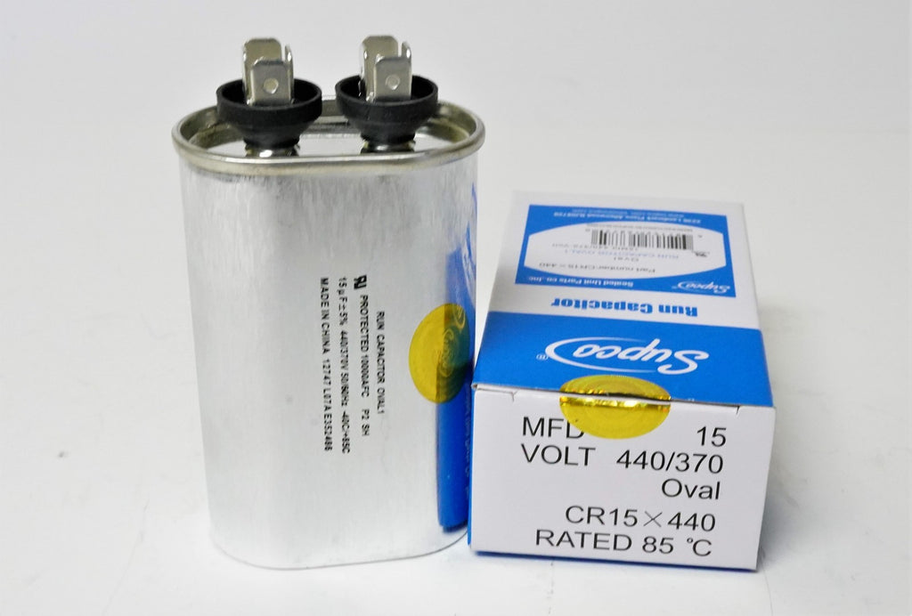Air Conditioning HVAC Oval Fan Motor Run Capacitor 15 MFD 440 Volts