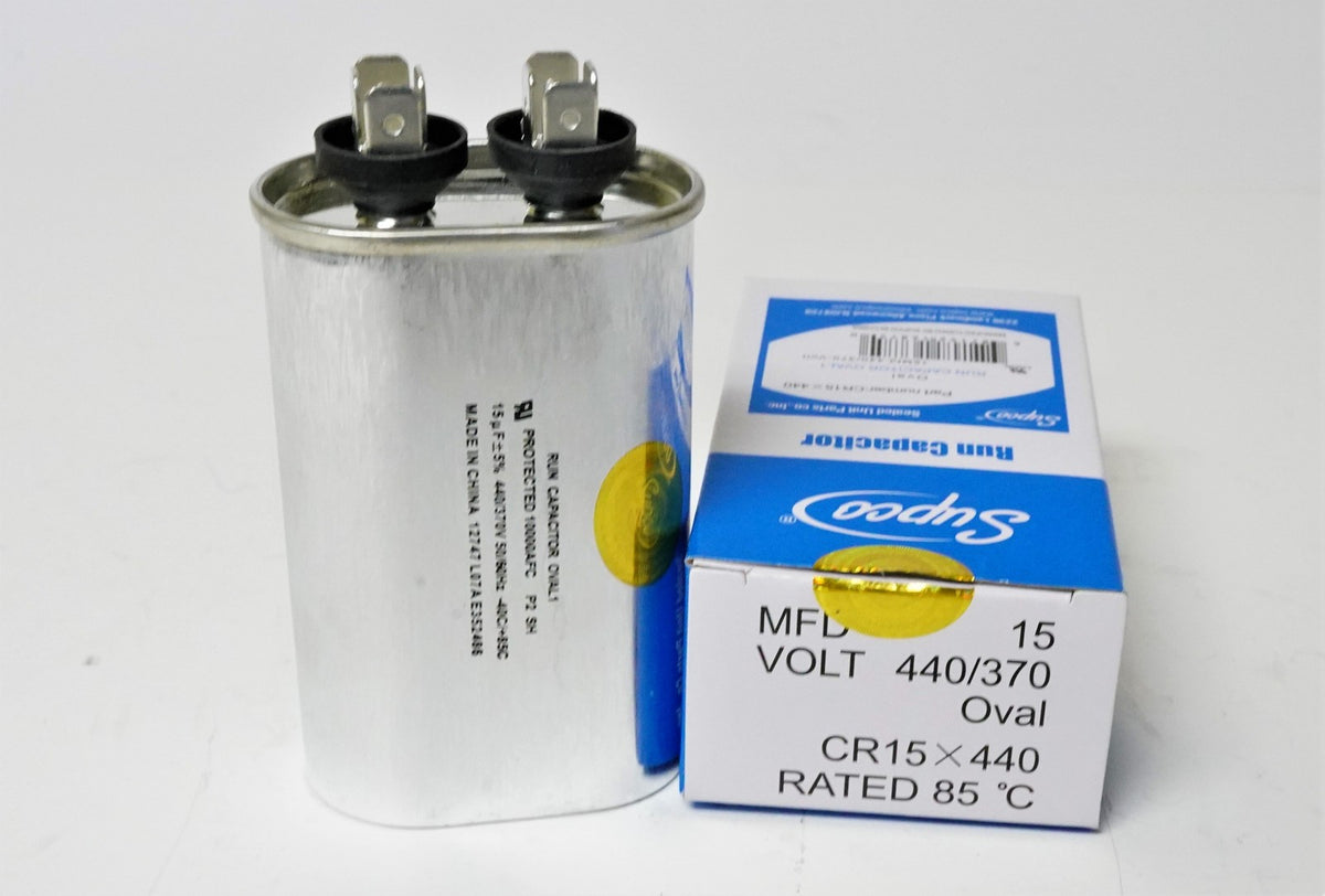 Air Conditioning HVAC Oval Fan Motor Run Capacitor 15 MFD 440 Volts