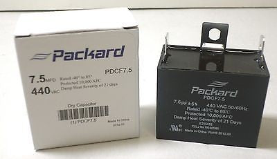 Packard PDCF7.5 HVAC Dry Motor Run Capacitor 7.5 MFD/UF 440 Volts