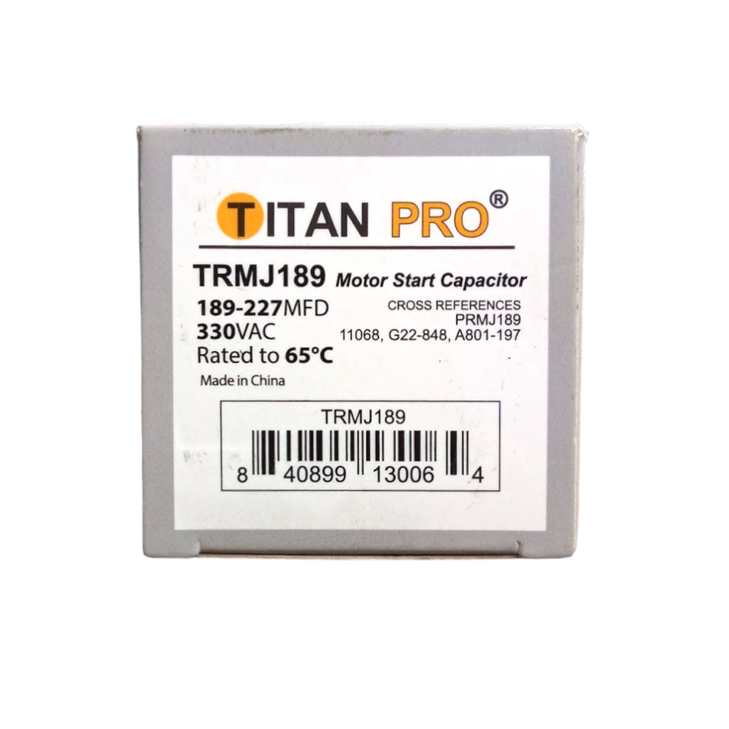 Titan Pro TRMJ189 Motor Start Capacitor 189-227 MFD UF / 330 VAC